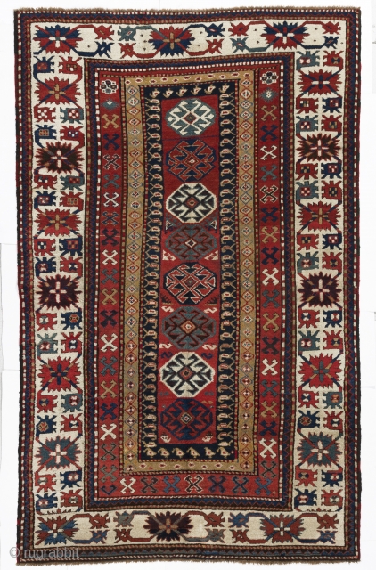 Caucasian Kazak Rug, 5'2" x 8'3" (158x251 cm), 19th Century, perfect condition, full pile. info@rugspecialist.com                  