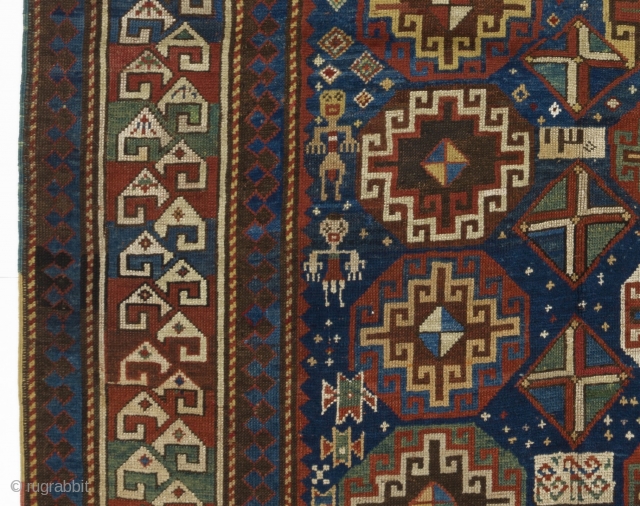 An attractive pre-commercial Moghan Kazak Rug, 5'3"x7'5" (161x225 cm), 19th Century.                      