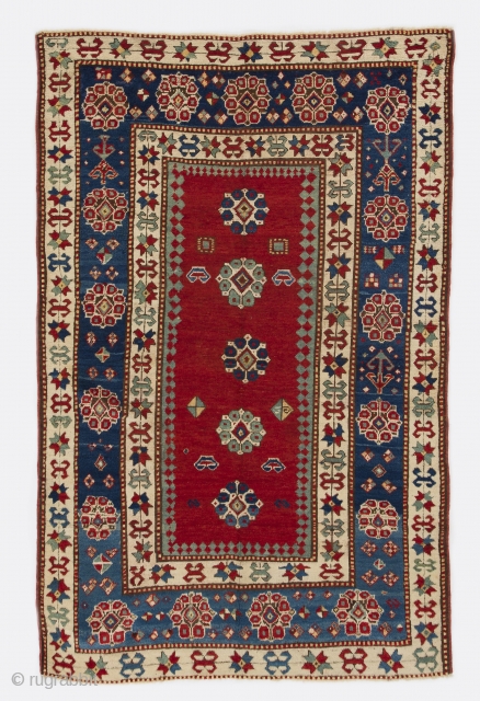 Antique Caucasian Kazak Rug, 4'5" x 7' (135x210 cm), ca 1870                      