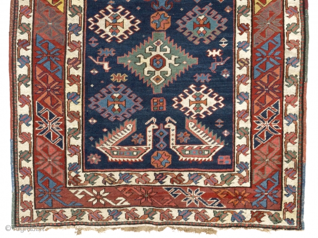 Shahsavan Runner, Southern Caucasus, 19th Century. 3.5 x 9 Ft  (104x272 cm)                    