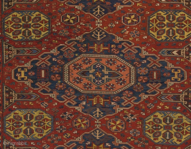 Antique Caucasian "Konagkend" Soumac Rug, 216x267 cm, Second half 19th Century.                      