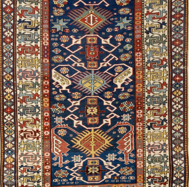 Colorful Antique Caucasian Bidjov Rug,  late 19th Century, 5 x 10 Ft. (150x305 cm)                  