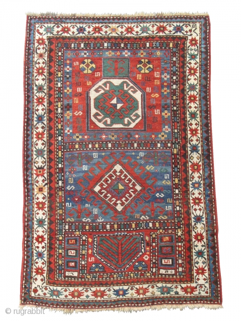 Caucasian Kazak Prayer Rug, 157x100 cm, second half 19th century. www.RugSpecialist.com, address: Binbirdirek Mah, Peykhane Cad, Ersoy Apt, No 48/2, Sultanahmet, ISTANBUL, TURKEY          