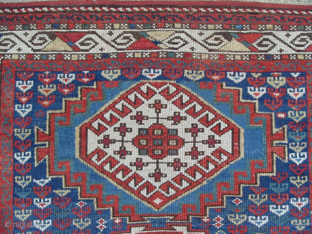 Caucasian Kazak Rug, 82x49 inches (209x125cm), excellent condition, late 19th century.  www.RugSpecialist.com, address: Binbirdirek Mah, Peykhane Cad, Ersoy Apt, No 48/2, Sultanahmet, Istanbul, Turkey (200 yards to Sultan Ahmet/Blue Mosque)  