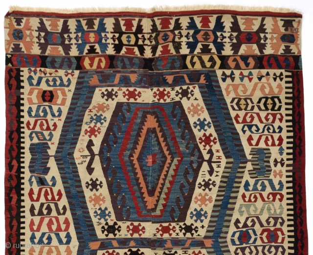 Antique Anatolian Kilim from Afyon Area, ca 1800, 5' x 12'2" (151x372 cm)                    