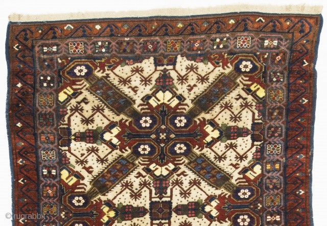 Caucasian Seichur Rug, 125x218 cm, ca 1910, good condition with full pile, from a private collection in England.               