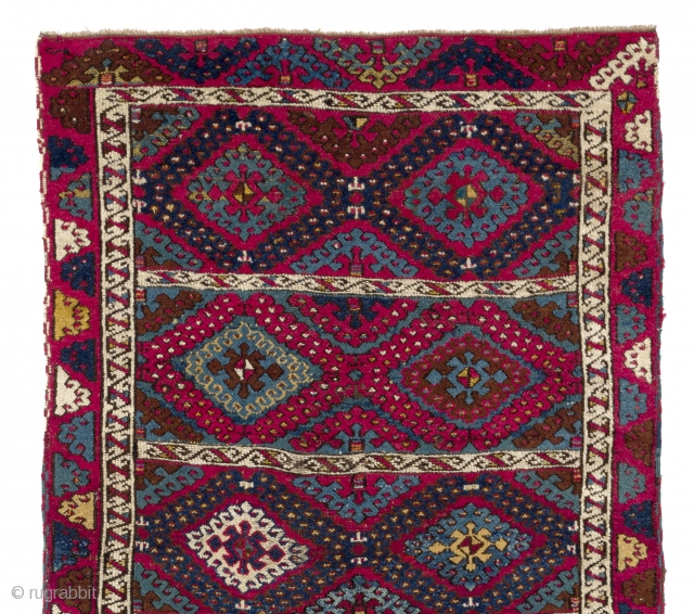 Kurdish Rug, East Anatolia, late 19th Century. 3.9 x 7.3 Ft  (114x221)                    