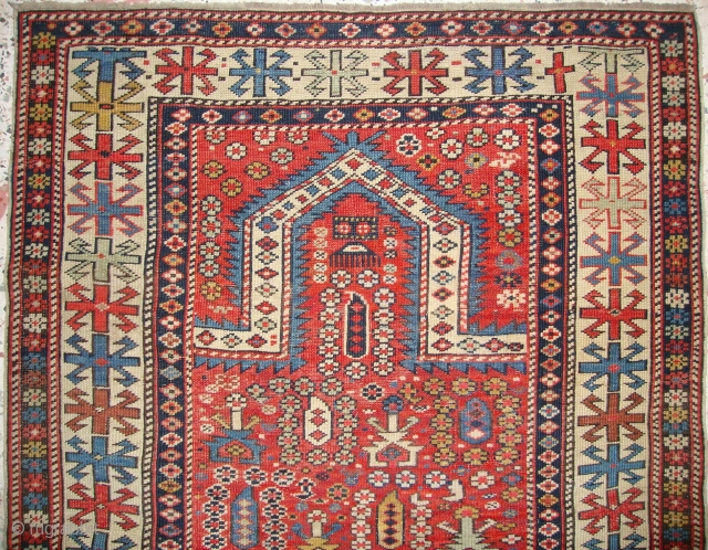 Shirvan Prayer Rug, second half 19th century, good condition, alluring colours. www.RugSpecialist.com                     