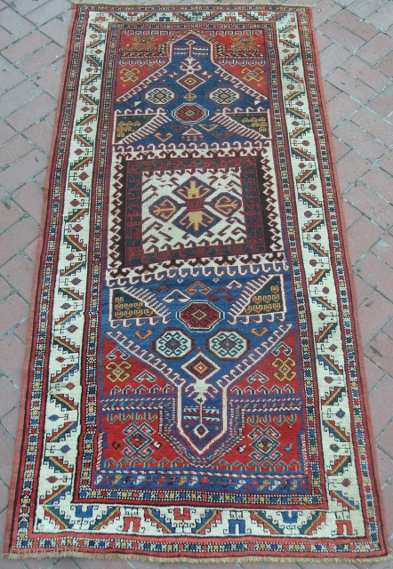 Antique Caucasian Kazak Rug, 225x105 cm, Excellent Condition, late 19th Century. www.RugSpecialist.com , Binbirdirek Mah, Peykhane Cad, Ucler Sokak, Ersoy Apt, No 48/2, Sultanahmet, Istanbul, Turkey. since 1991.     