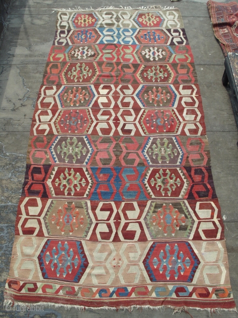 A Central Anatolian Kilim, late 19th Century, 350x155 cm                        