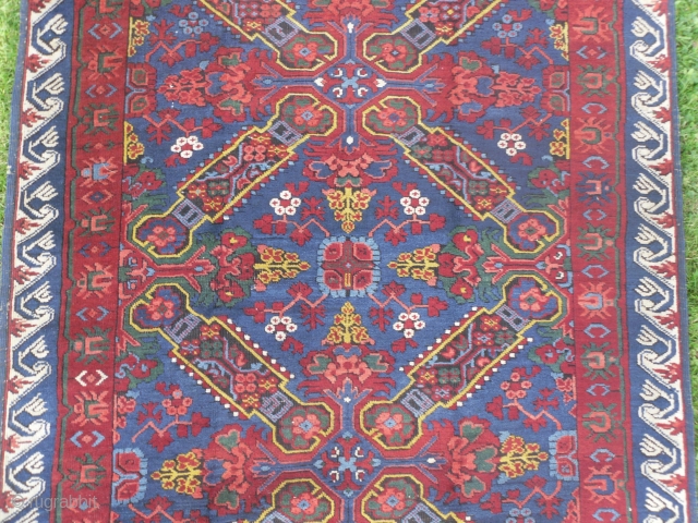 Caucasian Seichur Runner, 11.6 x 3.6 ft (352x110 cm), Full pile and very good condition, original with no repairs, fantastic colours, one small slit in the lower end which can easily be  ...