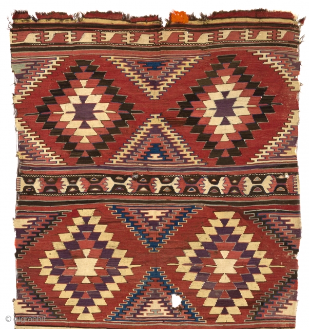 Antique Central Anatolian Konya Kilim,  ca 1800s. 5'3" x 9'6" - 160x380 cm. no 3827                 