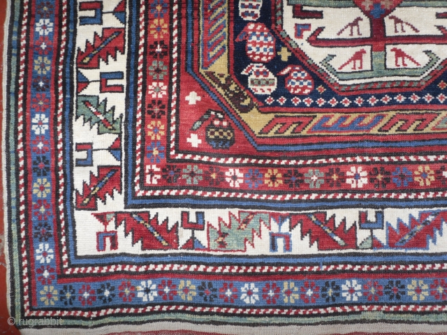 shirvan baku long rug. 19th century. as found, untouched, virgin, not restored, not washed, dusty                  