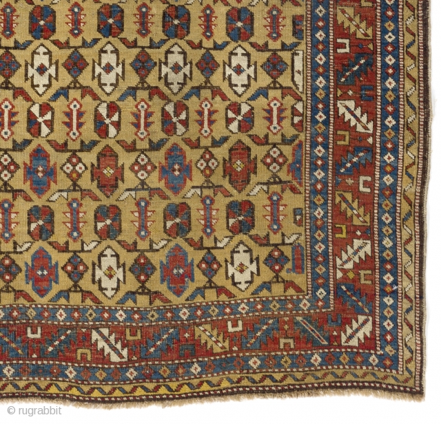 Antique Caucasian Shirvan Rug, 124x146 cm (4.1 x 4.8 ft)                       