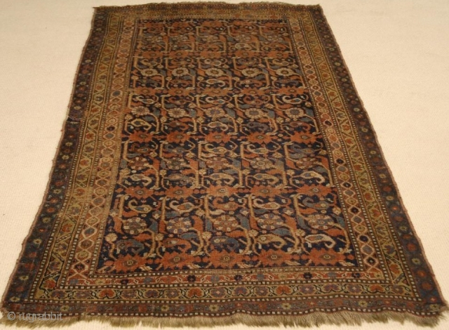 South Persian Tribal Rug, sec. half 19th century, some losses to the ends and minor wear in some places, as found, no repairs. www.rugspecialist.com         