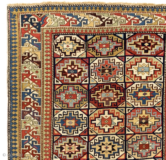 Fine Antique Caucasian Shirvan Rug, 124x277 cm (4.1 x 9.1 Ft). ca 1870                    