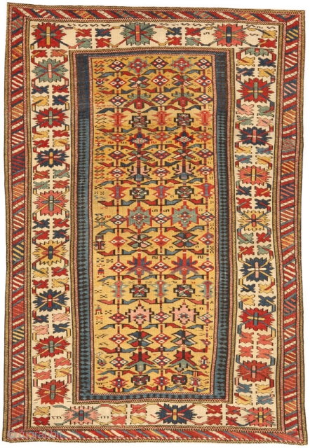 Caucasian Daghestan Rug, 4.11 x 3.4 ft, Excellent condition, no repairs, mid 19th century. More images available upon request. Please ask for a free CD containing many images of recent acquisitions of  ...