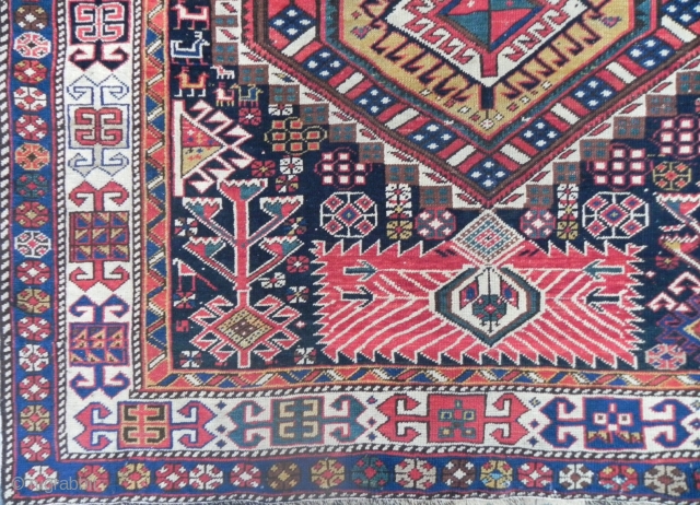 A Fantastic Caucasian Shirvan Rug, 7.5 x 4 ft (229x122 cm), 19th Century                    