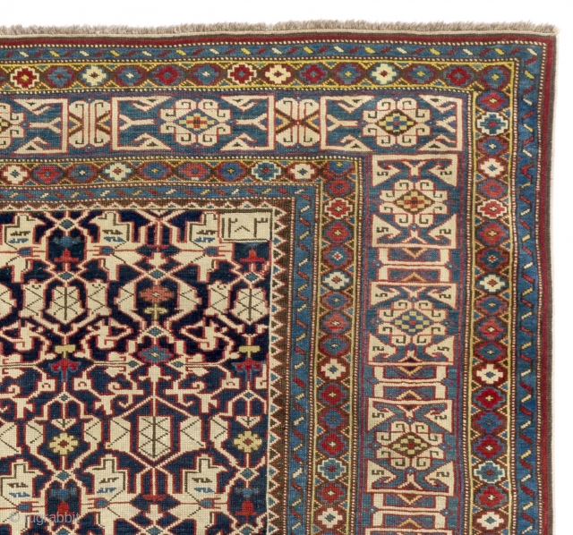 Very Fine Antique Kuba Konaghend Rug, Northeast Caucasus, Dated 1867 AD, 4.2 x 5.8 Ft (127x174 cm). Near perfect condition, no issues. Probably the best of this type we have seen.   ...