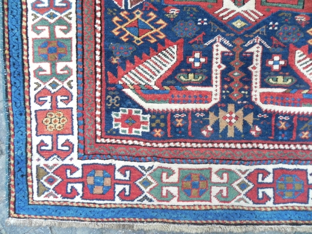 Antique Caucasian Akstafa Runner rug, 9.8x3.8 ft, full pile, lovely colours, late 19th century.                   