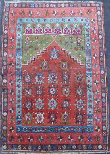 A Splendid East Anatolian Kurdish Rug (Sivas), 62x43 inches (157 x 109 cm),  Ravishing Colours, Very good condition and Full Pile, ca 1870, from a prominent Turkish estate.  www.rugspecialist.com  