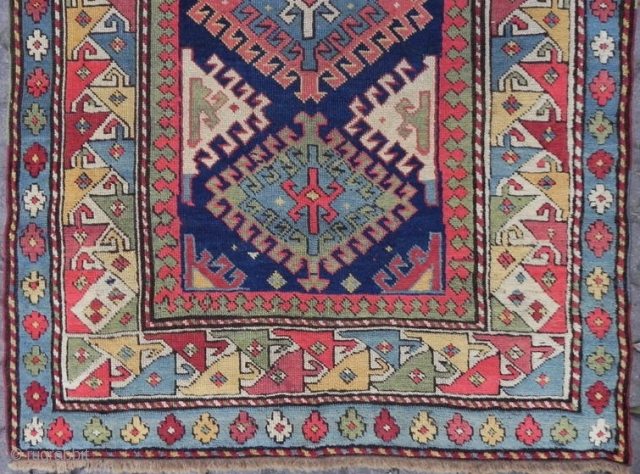 An East Caucasian Runner, 274x105cm (8.9x3.4), Good Condition and splendid colors.                      