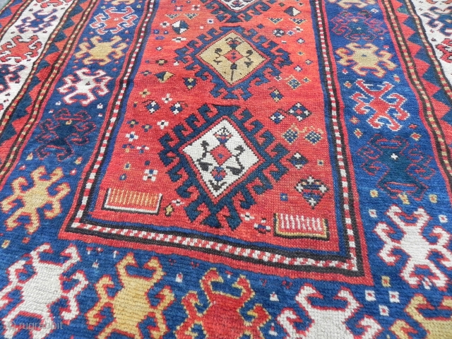 An Early Caucasian Kazak Rug, 4.10x7.9 ft (152x240 cm), first half 19th Century.                    