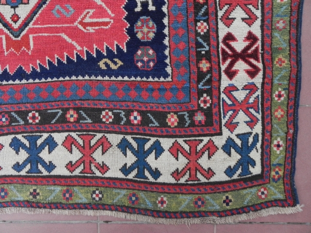 Caucasian Kazak Rug, 8.2x4.7 ft (252x146 cm), 19th Century, Good Condition. www.rugspecialist.com                     
