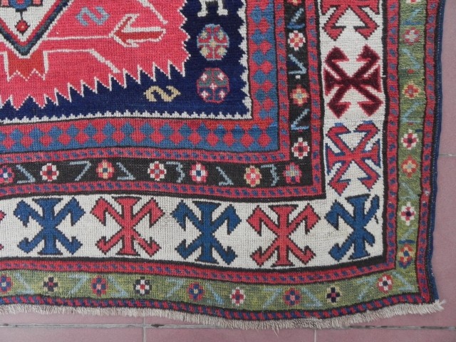 Caucasian Kazak Rug, 8.2x4.7 ft (252x146 cm), 19th Century, Good Condition. www.rugspecialist.com                     