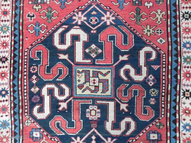 Caucasian Chondzoresk (so called cloudband kazak) Rug from Karabagh Region, late 19th century, good condition. www.RugSpecialist.com                 