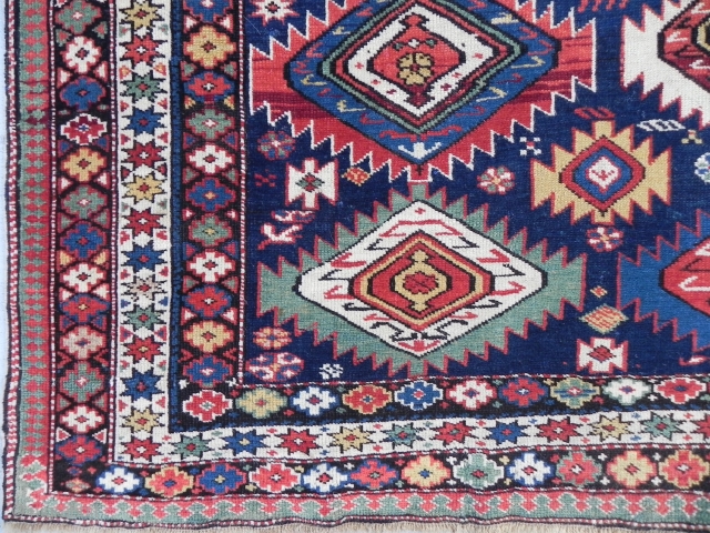 Antique Caucasian Shirvan Rug, 3.3 x 4.9 ft (100x150 cm), 19th Century                     