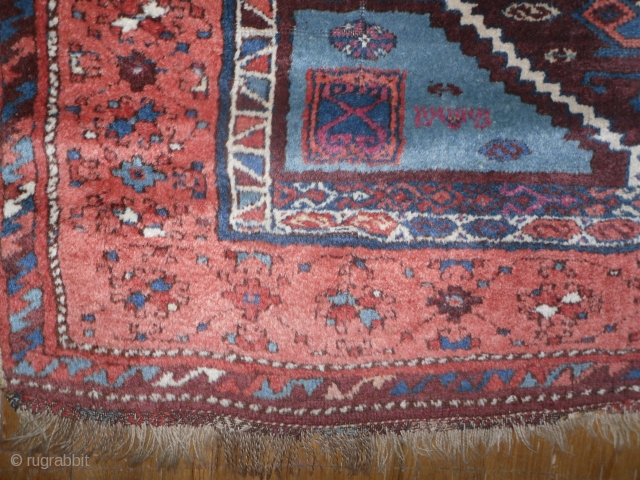 East Anatolian Kurdish Rug, 5.11 x 3.7 ft, 19th Century, as found, needs some restoration in the centre of the field. www.RugSpecialist.com           