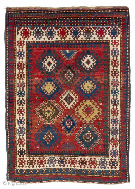Antique Caucasian Kazak Rug, 4.8 x 6.7 Ft (143x200 cm), ca 1870, stock no: a153. 

here is a high resolution image of it: https://drive.google.com/file/d/0Bz7Alnbetq5uN2o4MGVST29TaW8/view?usp=sharing

some more antique rugs in stock: https://drive.google.com/file/d/0Bz7Alnbetq5uN2o4MGVST29TaW8/view?usp=sharing   