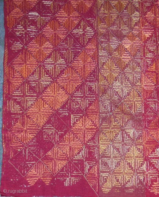  Red ground wedding Bagh,Punjab,good condition,some parts of the embroidery are worn,cm.122x240                     