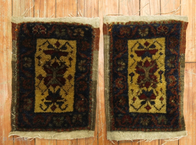 pair of small balouch rugs measuring  9'' x 12' respectively                      