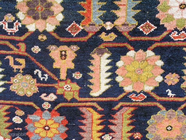 Northwest Persian Kurdish long rug with great colors. 4'4"X10' or 132X305 Cm. Rough sides and ends as shown. Will benefit from a good cleaning. All wool.       