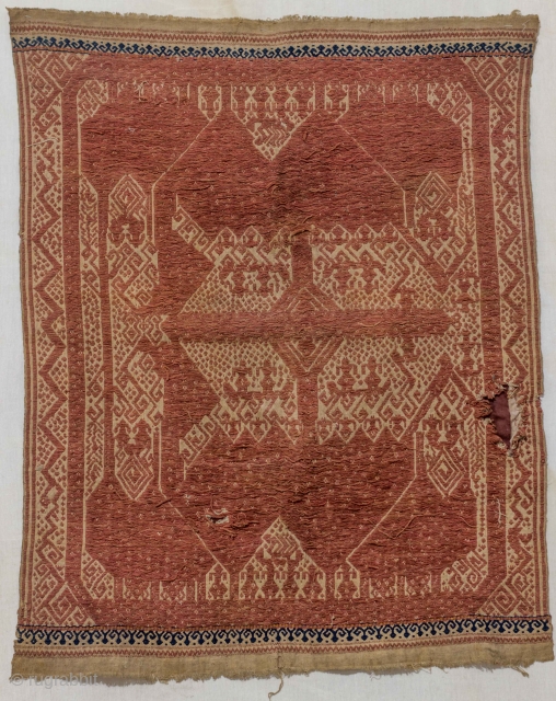 Tampan
Ritual Cloth
Lampung, Indonesia
Handspun cotton and natural dyes
Supplementary weft
Late 19th Century                       