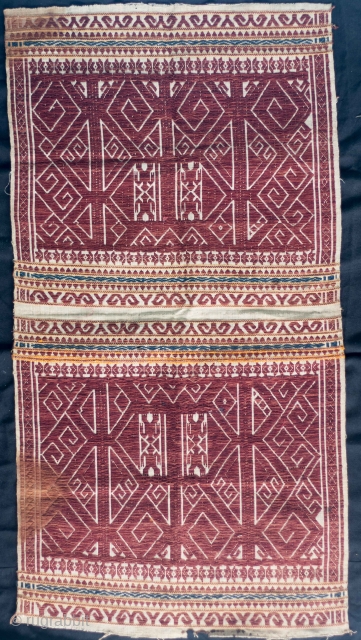 Tampan
Ritual Cloth
Lampung, Indonesia
Handspun cotton
Natural Dyes
Supplementary Weft
Late 19c
                          