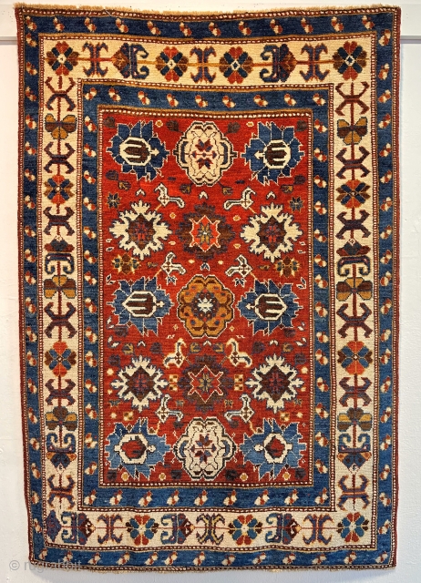 caucasian derbent cm 1.24 x 0,88 19th century   rare natural colors                    