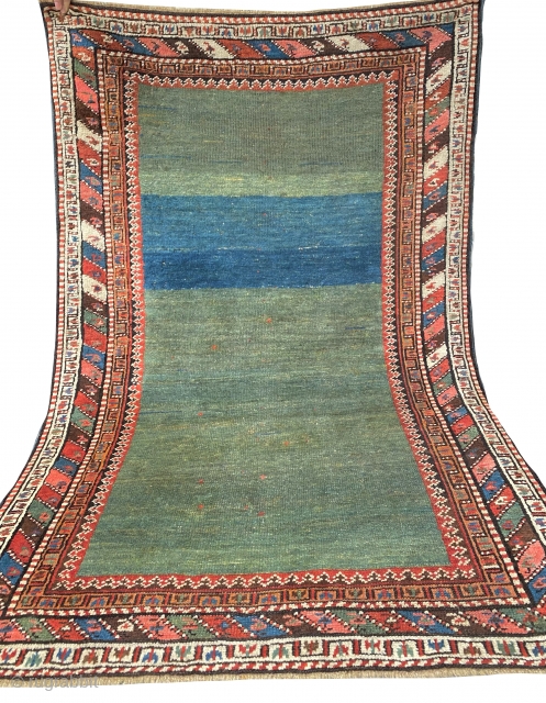 North-West Persian mid 19th Century -cm 1.46 x 1.00- excellent condiction, beautiful green, rare rug                  