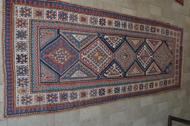 Nice early Shirvan runner.  Measures 9'11" x 44".  Great colors, wonderful condition.                   