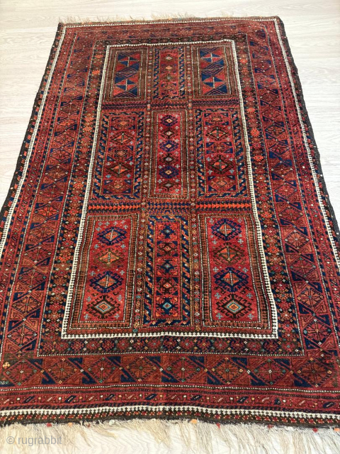 Baluch Yakub Khani Wedding Rug, late 19th century
Size: aprox 220 × 140 cm (7'3" × 4'7")

A rare Baluch rug from the Yakub Khani tribe, originally woven as a wedding gift at the  ...