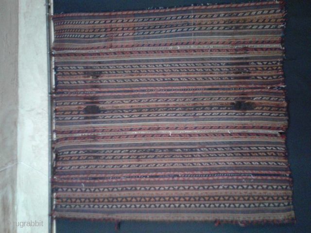 Antique Bidjar jajim from 19th century.
Vegetable dyes
size:140*150 cm
wool/wool
                         