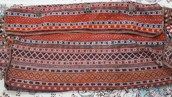 Antique collectible Suzani Mafrash made by Qashqai tribe in Iran. Mafrash had a great value for protecting the clothes during place change.           