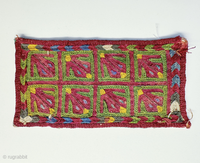 An excellent Antique Ersari Turkoman / Turkmen silk embroidered talismanic textile dating to 19th century. This magnificent piece reflects the best of Turkoman embroideries. Such fine silk embroideries were made to serve  ...