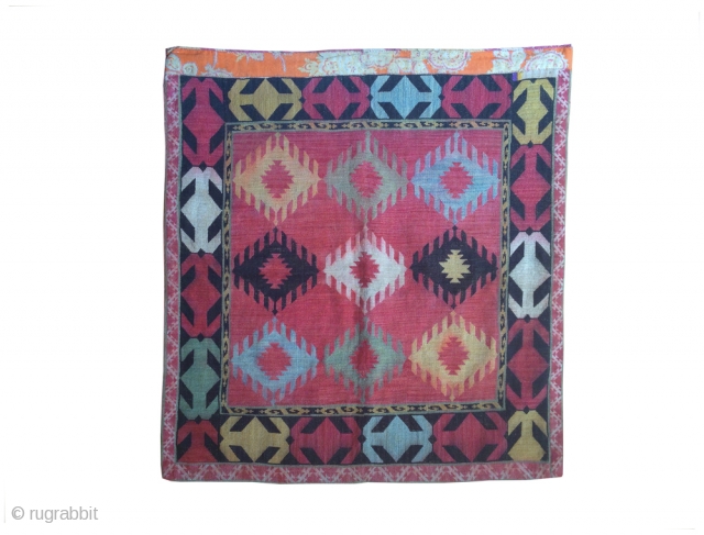 An Excellent Antique Uzbek cross stitched silk embroidery made by the Lakai Tribe of Central Asia. It dates around late 19th Century and is known as Ilgich. Such textiles were embroidered as  ...