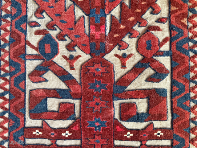 An exceptional antique Turkoman / Turkmen Tent band fragment  from Yomud / Yomut tribe. An early and coveted example dating to around mid 19th century. The quality of the weaving is  ...