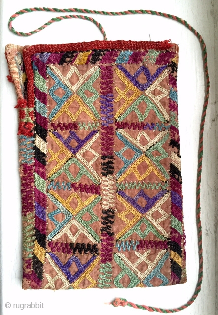 a great example of Antique Turkoman / Turkmen Ersari tribe silk embroidered bag dating to late 19th century. Out of most central Asian silk bags, the Ersari types are some of the  ...