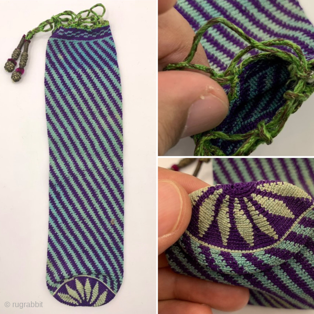 A fine Antique Ottoman Turkish or Levantine ( possibly Syrian) Silk Crochet Money Pouch (Para Kesesi), possibly made in the last quarter of the 19th century. Such silk coin purses are very ...