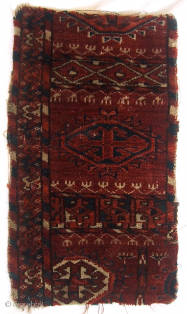 An interesting 19th Century Tekke border fragment, 15" x 8.5".                       